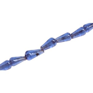 Glass Beads Shiny Blue Teardrops / 22mm / 20pcs.