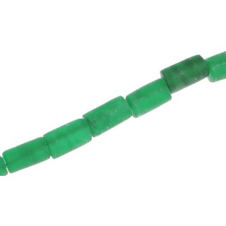 Glass Beads Matt  Green Tube / 20x10mm / 21pcs.