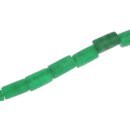 Glass Beads Matt  Green Tube / 20x10mm / 21pcs.