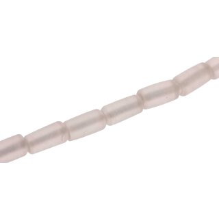 Glass Beads Matt  White Tube / 20x10mm / 21pcs.