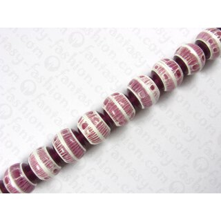 Shark bone ball beads with violet resin ca. 20mm