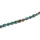Glass Beads Shiny  light blue Twisted / 11mm / 38pcs.