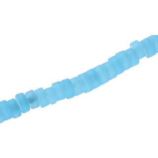 Glass Beads matt aqua blue wheel / 7x13mm / 62pcs.