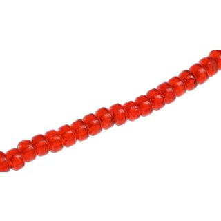 Glass Beads Shiny  red wheel / 6x10mm / 68pcs.
