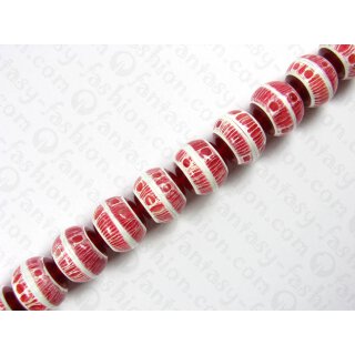 s bone ball beads with red resin ca. 20mm
