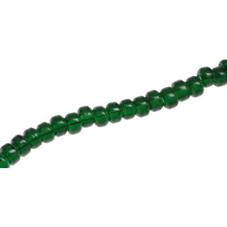 Glass Beads Shiny green wheel / 6x10mm / 68pcs.