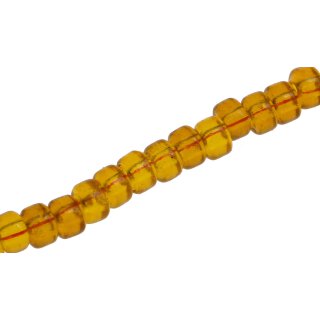 Glass Beads Shiny amber wheel / 6x10mm / 68pcs.