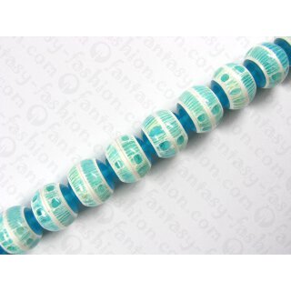 H Knochen ball beads with turquoise resin ca.20mm