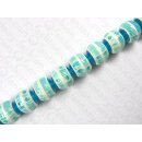 Shark bone ball beads with turquoise resin ca.20mm