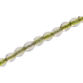 Glass Beads Shiny Transparent  yellow oval / 15mm / 29pcs.