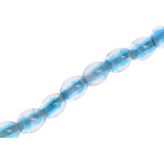 Glass Beads Shiny Transparent  light blue oval / 15mm / 29pcs.