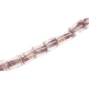 Glass Beads Shiny Transparent  Brown Tube / 15mm / 31pcs.