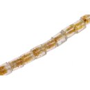Glass Beads Shiny Transparent  yellow Tube / 13mm / 32pcs.