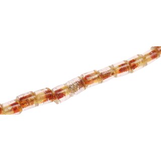 Glass Beads Shiny Transparent  yellow/brown Tube / 12mm / 37pcs.
