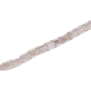 Glass Beads Shiny Transparent  white  Tube / 10mm / 38pcs.