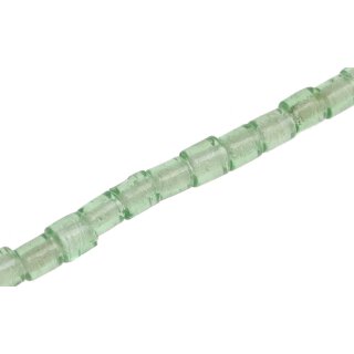Glasperlen Shiny Transparent green Tube / 10mm / 38pcs.