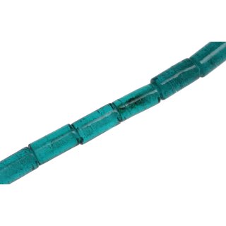 Glass Beads Shiny Dark green Tube / 20mm / 20pcs.