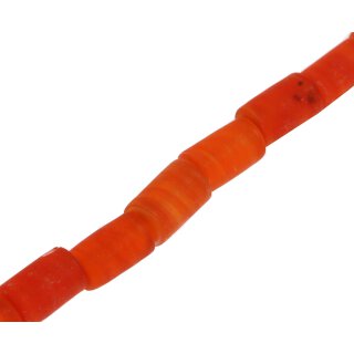 Glass Beads Matt Orange Tube / 19mm / 21pcs.