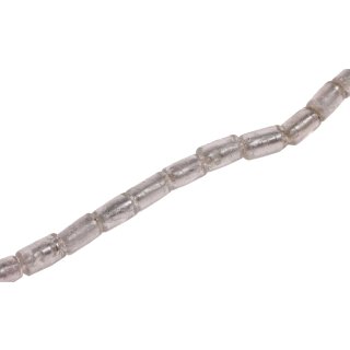 Glass Beads Shiny White Tube / 17mm / 24pcs.