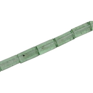 Glass Beads Shiny green Tube / 20mm / 20pcs.