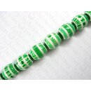 Shark bone oval with green resin ca. 25x22mm