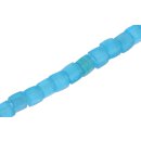 Glasperlen Matt Ocean blue Tube / 11mm / 36pcs.