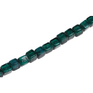 Glass Beads Shiny dark green Tube / 11mm / 35pcs.