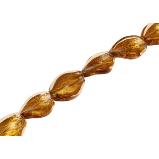 Glasperlen Shiny Misted Yellow Twisted / 26mm / 15pcs.