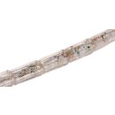 Glass Beads Shiny with design white Rectangle / 30mm /...