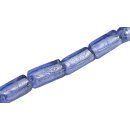 Glass Beads Shiny  blue Rectangle / 32mm / 13pcs.