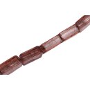 Glass Beads Shiny  lila Rectangle / 30mm / 14pcs.