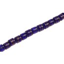 Glass Beads Shiny with design  blue tube / 9mm / 43pcs.