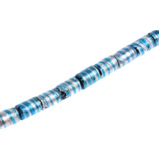 Glasperlen Shiny with design  sky blue tube / 10mm / 28pcs. *