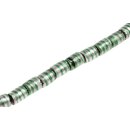 Glass Beads Shiny with design  green tube / 10mm / 28pcs.