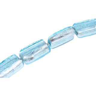 Glass Beads Shiny with design  sky blue Flat square / 37mm / 10pcs.