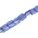 Glass Beads Shiny  sky Blue Flat square / 21mm / 19pcs.