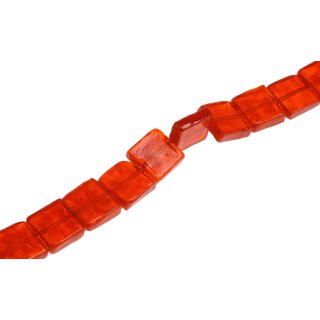 Glass Beads Shiny  orange Flat square / 20mm / 20pcs.