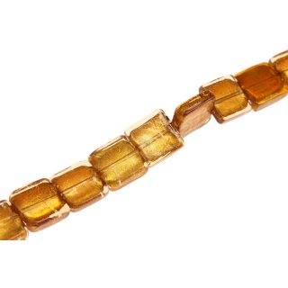 Glass Beads Shiny  gold Flat square / 20mm / 20pcs.