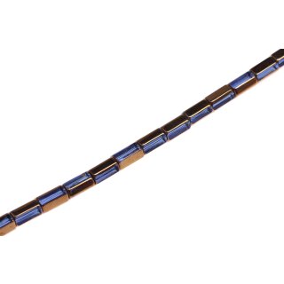 Glasperlen Shiny with design blue tube / 12mm / 29pcs.