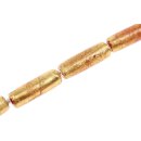 Glass Beads Shiny – Red/Gold tube / 38x12mm / 10pcs.