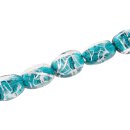 Glass Beads Shiny w design Deep sea oval / 30mm / 13pcs.