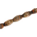 Glasperlen Shiny w design – Black orange gold oval...