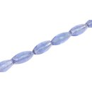Glass Beads Shiny w design –silver blue oval / 30mm...