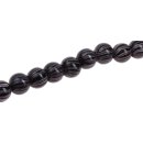 Glass Beads Shiny w design black/white round / 18mm / 24pcs.