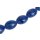 Glass Beads Shiny w design blue flat oval / 38mm / 10pcs.