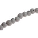 Glass Beads Shiny w design white round / 15mm / 27pcs.