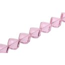 Genuine crystal faceted glass beads light pink twisted /...