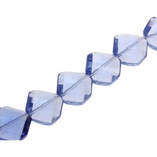 Genuine crystal faceted Glasperlen palace blue twisted / 20mm / 15pcs.
