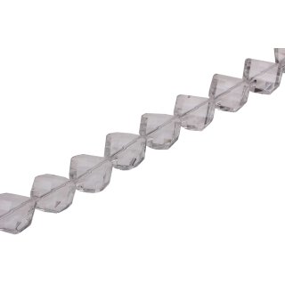 Genuine crystal faceted glass beads Transparent twisted / 20mm / 15pcs.