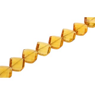 Genuine crystal faceted glass beads honey twisted / 20mm / 15pcs.